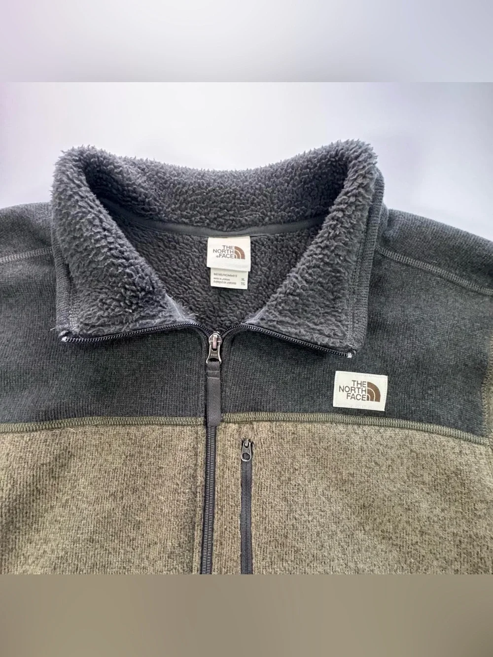 The North Face Men's Gordon Lyons Full-Zip Fleece Jacket Gray Olive XL Gorpcore